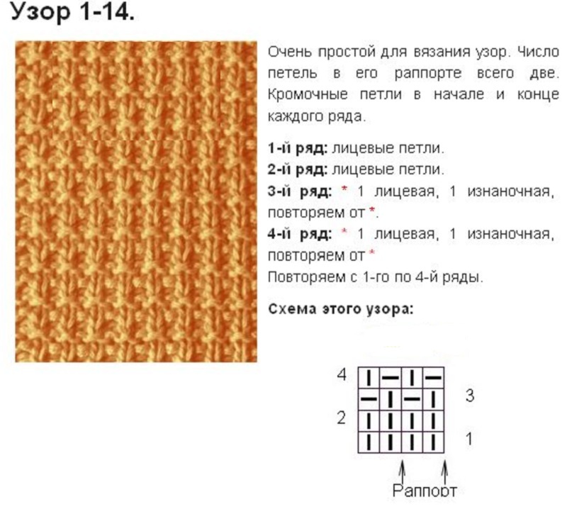 Схема для двухсторонней вязки