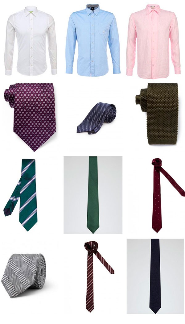 Сочетание галстука с рубашкой