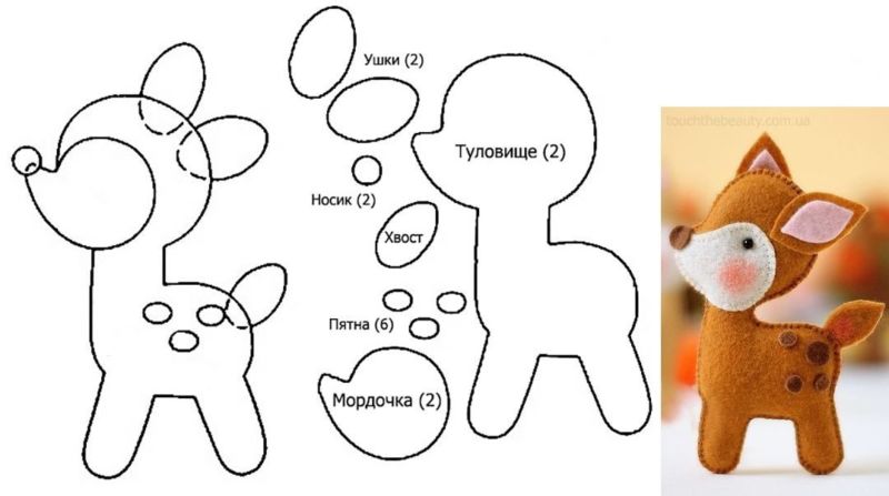Игрушки из фетра своими руками — выкройки и шаблоны для начинающих этап 25