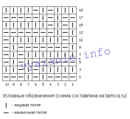 схема шарф узором шины