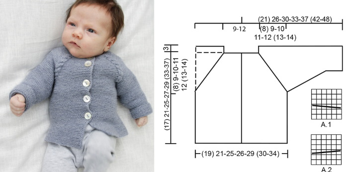 Кофточка для новорожденного спицами 0-1-2-3-4-5-6 месяцев. Схемы, описание для начинающих