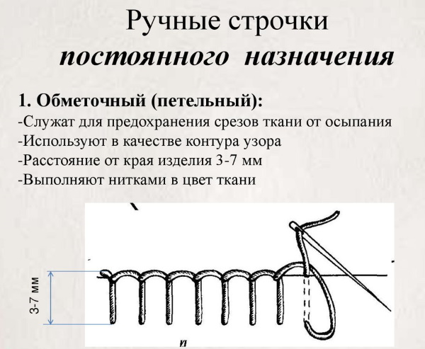 Как делать обметочный шов вручную, на машинке