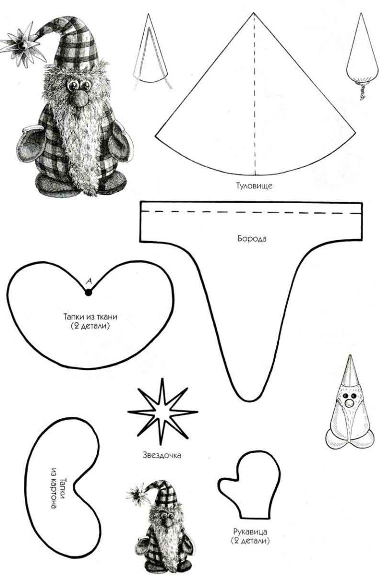 игрушка из фетра на новый год своими руками с выкройками 3