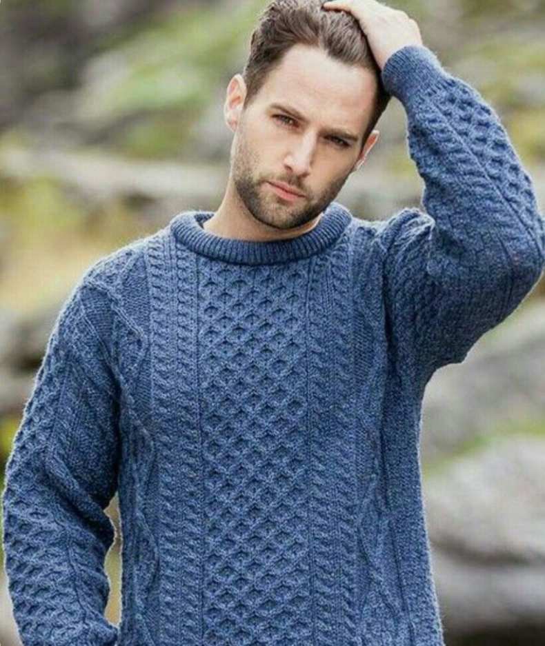 Связать мужской свитер спицами